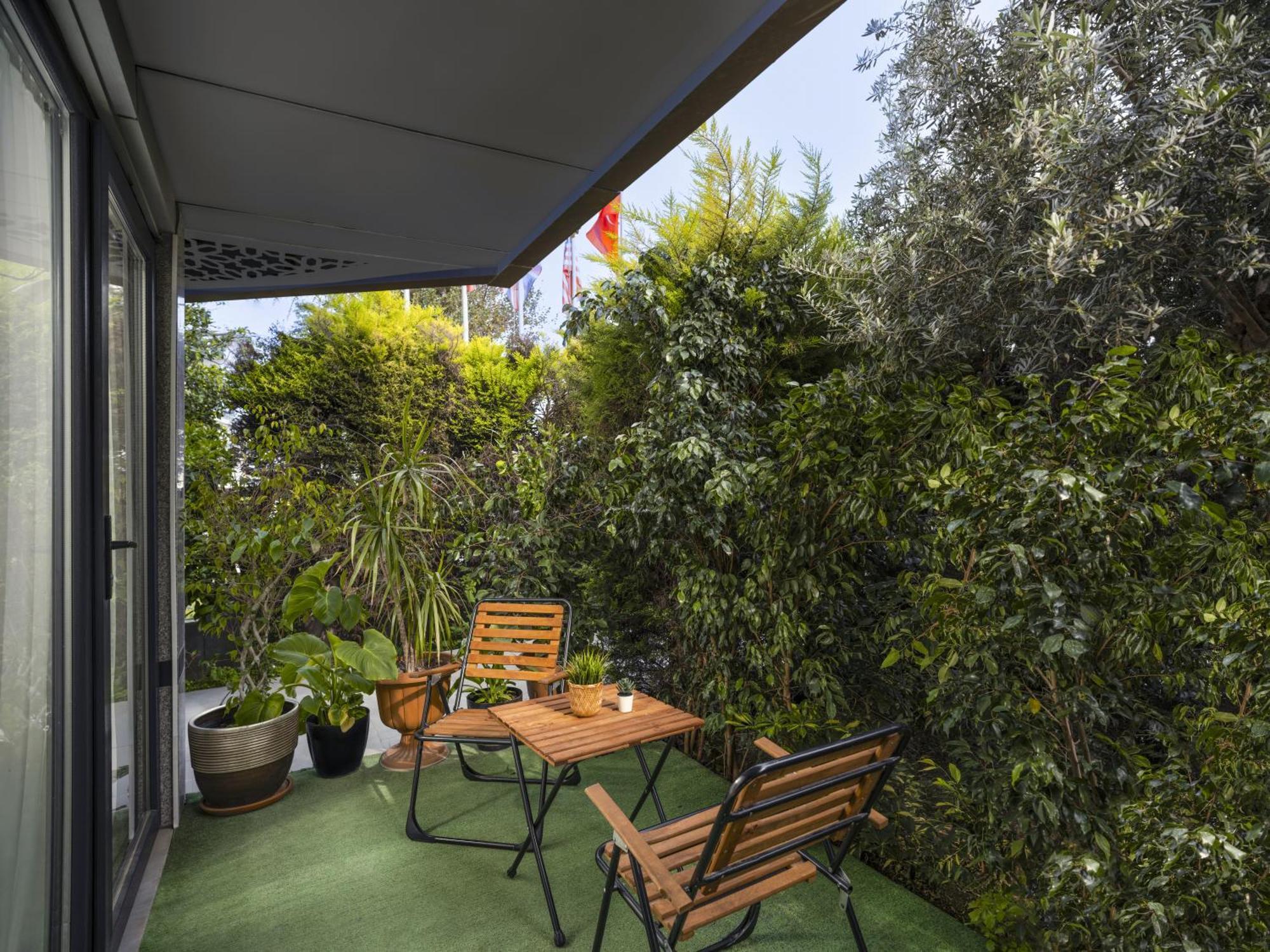 Einzelzimmer mit Gartenblick